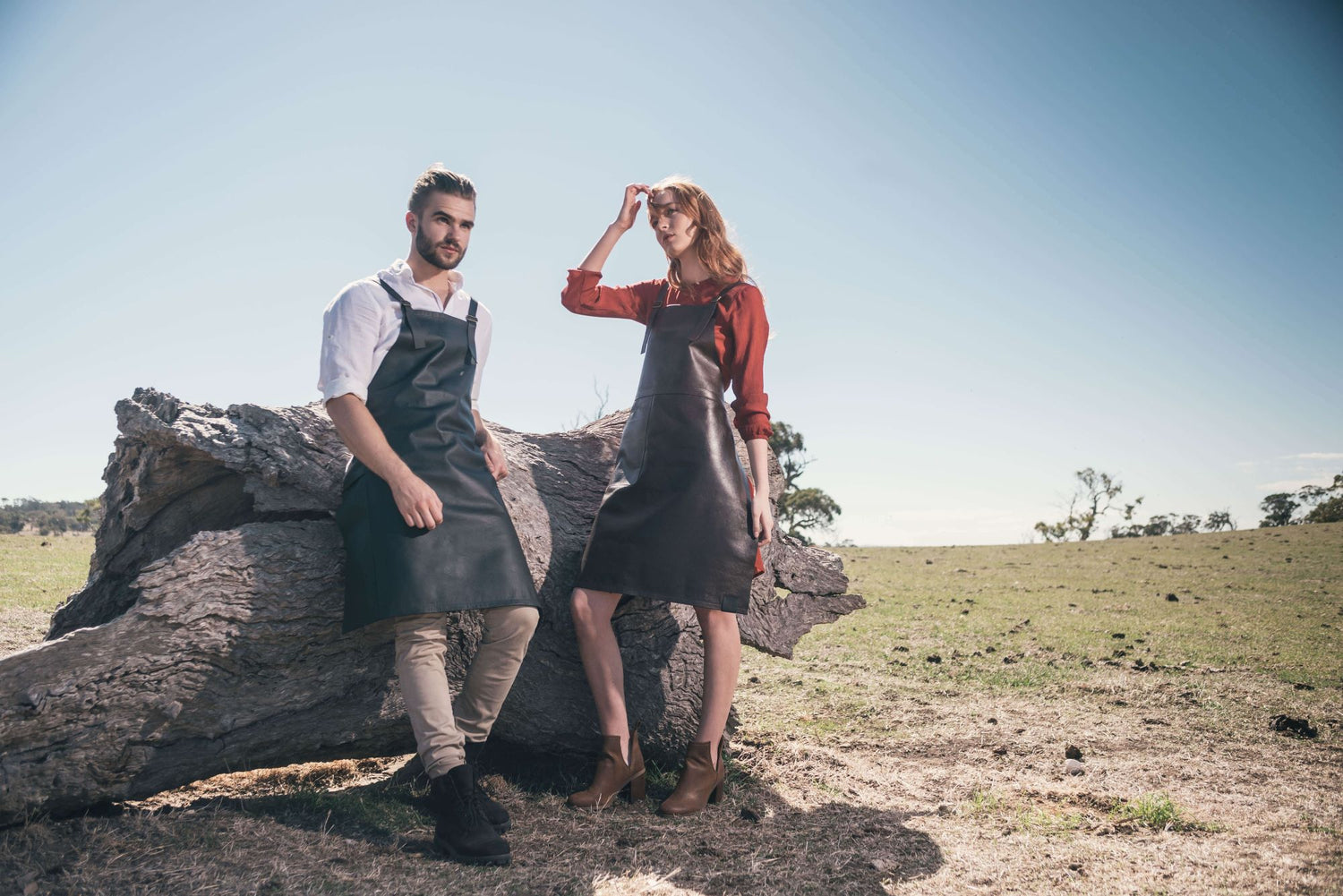 Leather aprons, kangaroo leather aprons, karmine leather aprons, logo engraved leather aprons