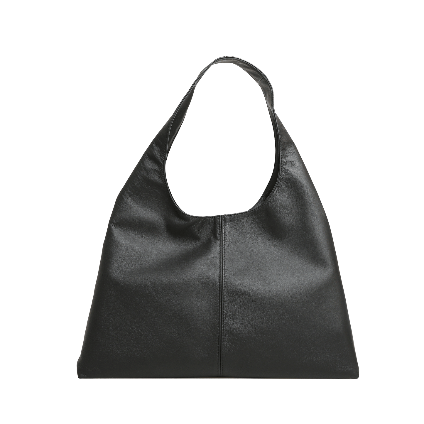 Hibiscus Leather Hobo Bag (Black)