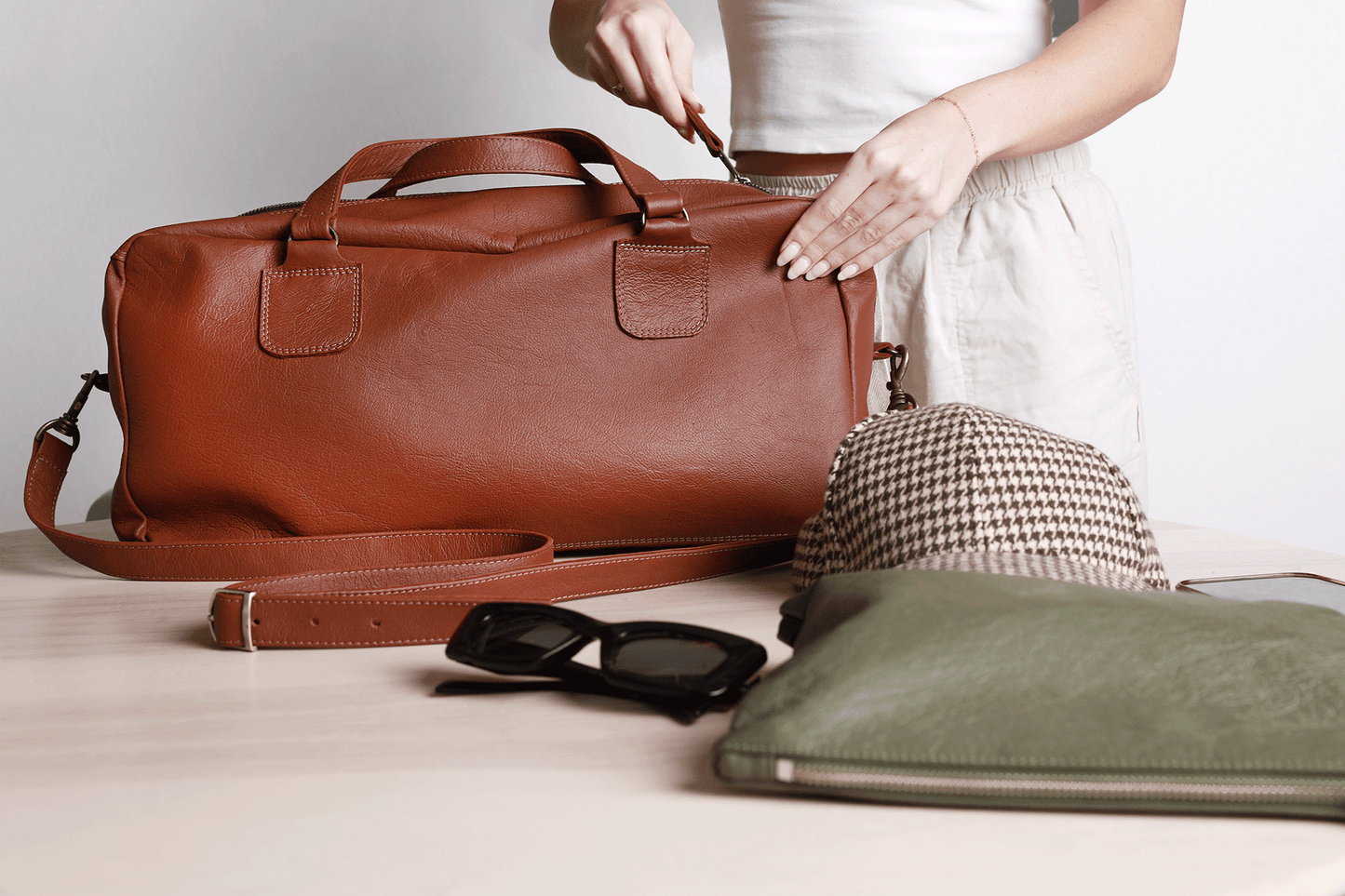 Kangaroo Leather Duffle Bag