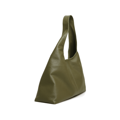 Hibiscus Leather Hobo Bag (Eucalyptus Green)