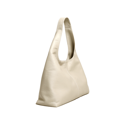 Hibiscus Leather Hobo Bag (Ghost Gum)
