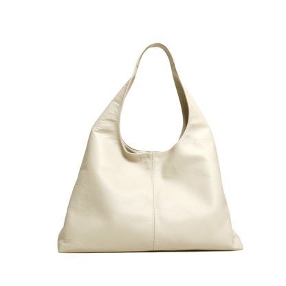 Hibiscus Leather Hobo Bag (Ghost Gum)