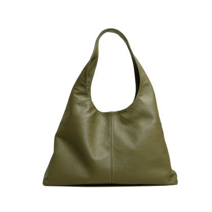 Hibiscus Leather Hobo Bag (Eucalyptus Green)