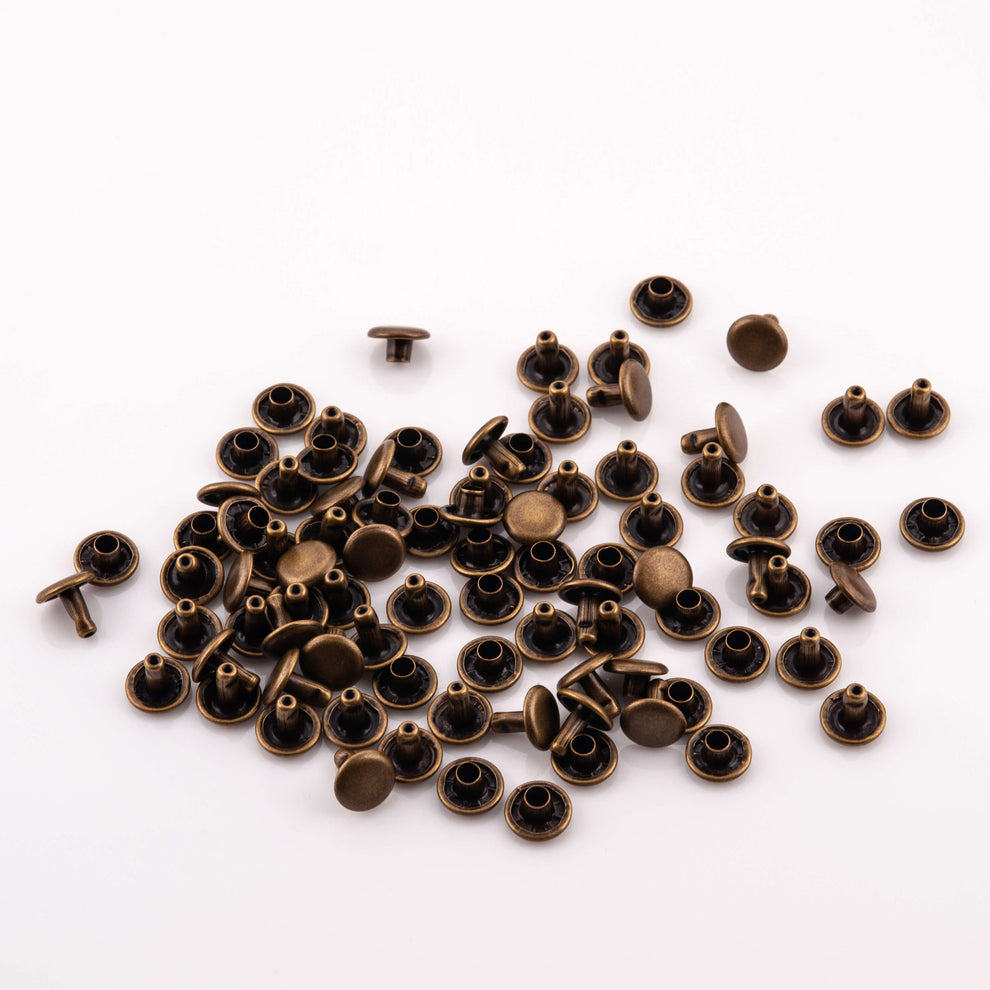 Cap Patch Rivets Cap Rivets 8mm (Antique Brass) – Karmine Leather & Leathercraft