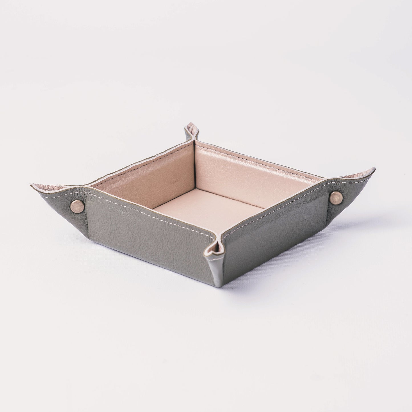 Two-Tone Leather Trinket Tray - Large (3 colours)
