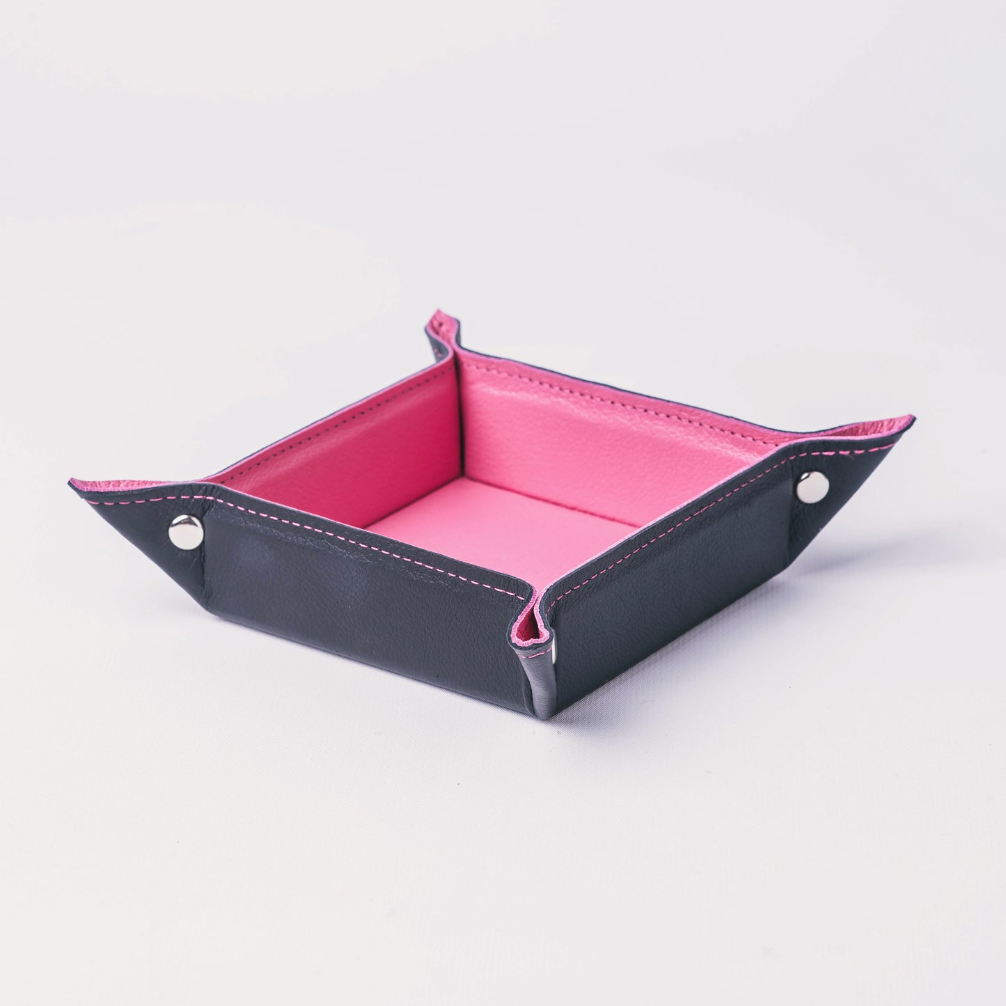 Two-Tone Leather Trinket Tray - Large (3 colours)