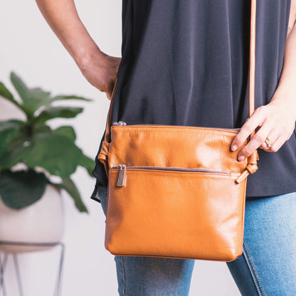 Acacia Leather cross-body bag (7 colours)