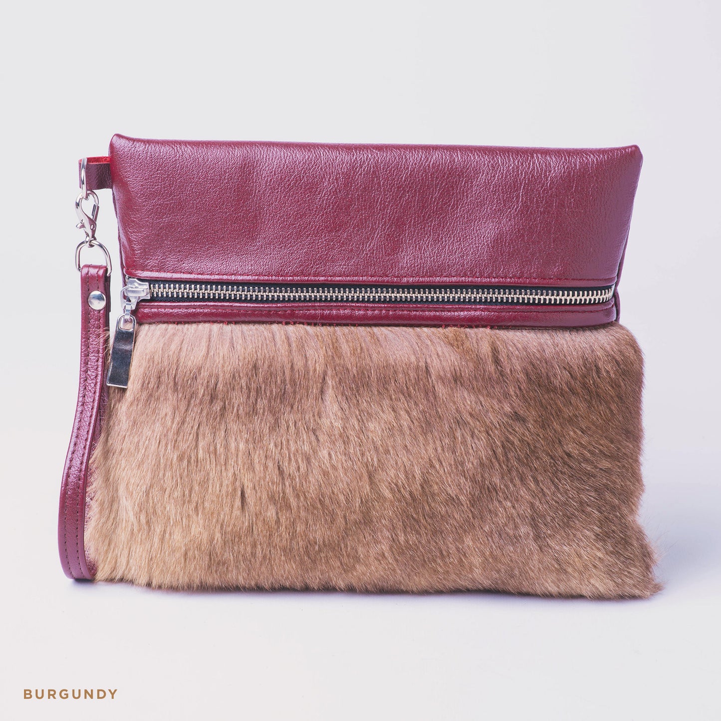 Kangaroo Leather & Fur Clutch