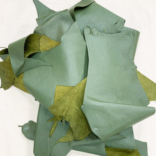 Eucalyptus Green - Leather off-cuts