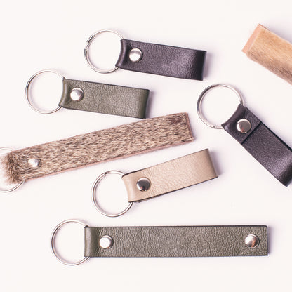 Small Leather Split Ring Keyring